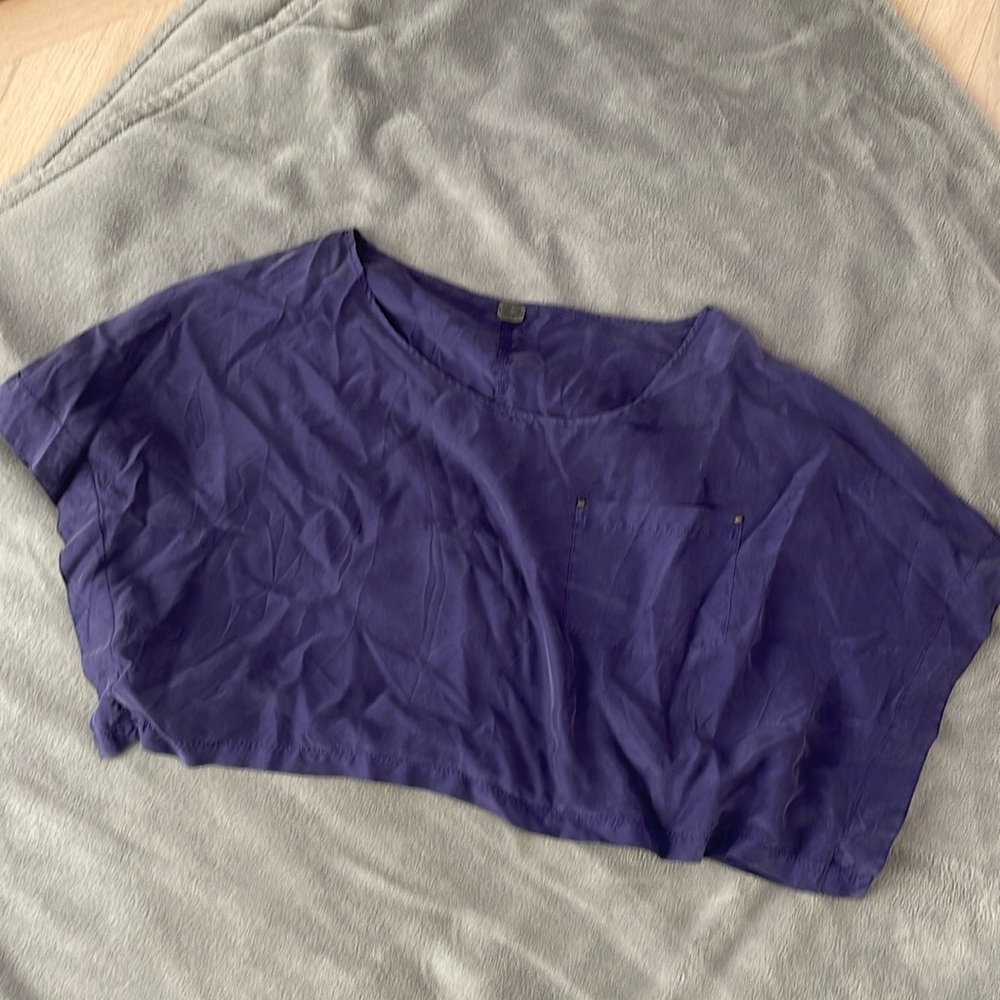 Free People (We the Free) cropped silk shirt sz L